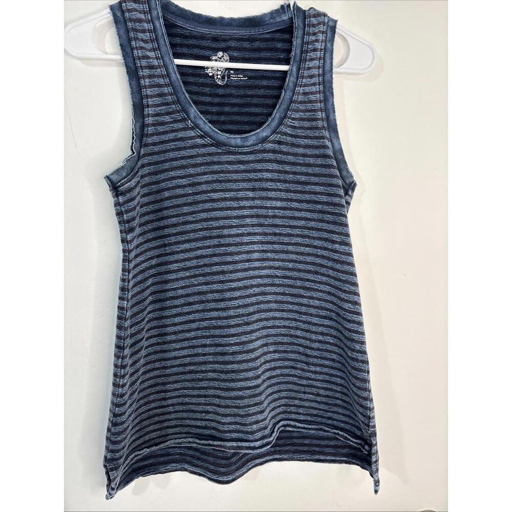 Anthropologie Pilcro Striped‎ Tank Top Blue Motif Size XSmall Oversized